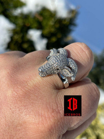 14k Gold Custom GOAT Ring Diamond Iced Animal (CZ)