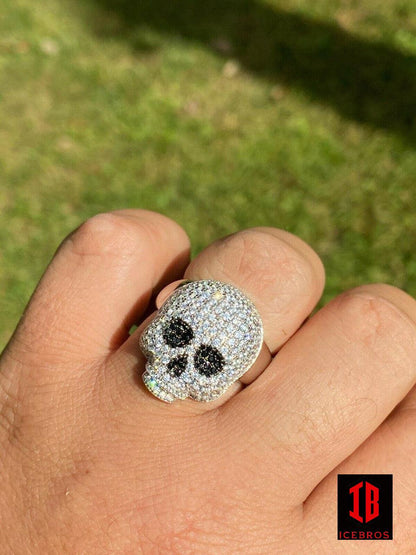 SKULL RING For MEN, Real 925 Sterling Silver Ring Cz with Iced Diamonds, Skull Head Silver Rings for Boys, Minimalist Jewelry Gift for Him