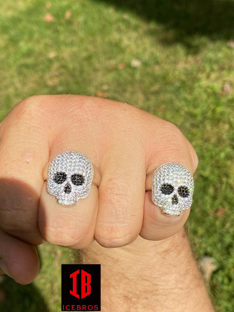 SKULL RING For MEN, Real 925 Sterling Silver Ring Cz with Iced Diamonds, Skull Head Silver Rings for Boys, Minimalist Jewelry Gift for Him