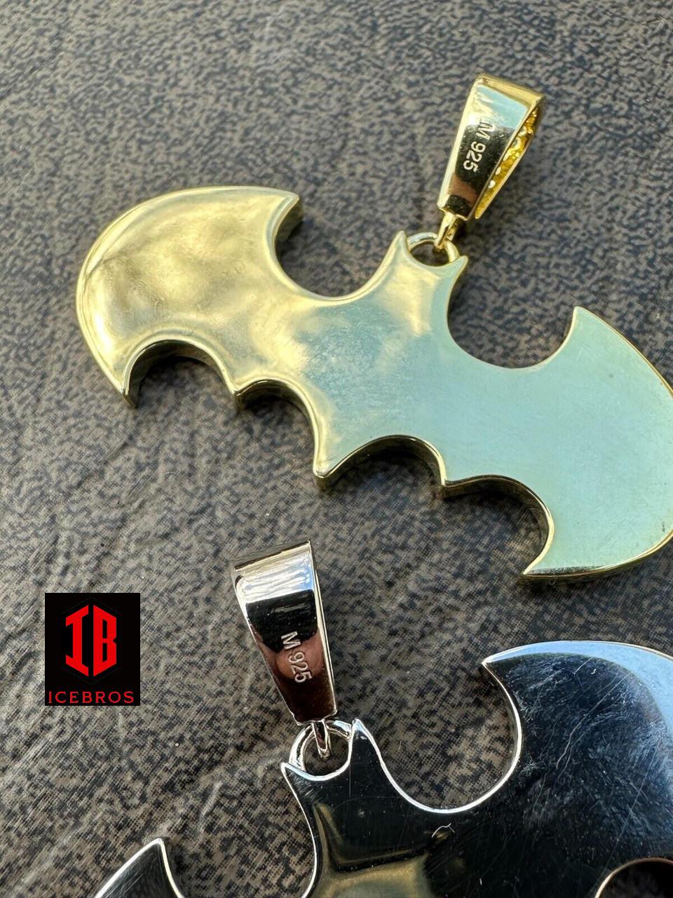 MOISSANITE Real 925 Silver Iced Batman Superhero Charm Chain