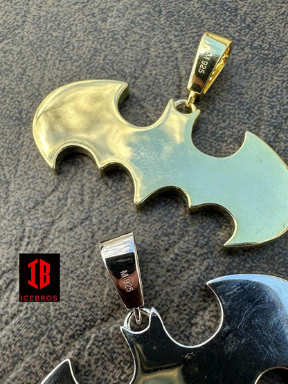 MOISSANITE Real 925 Silver Iced Batman Superhero Charm Chain