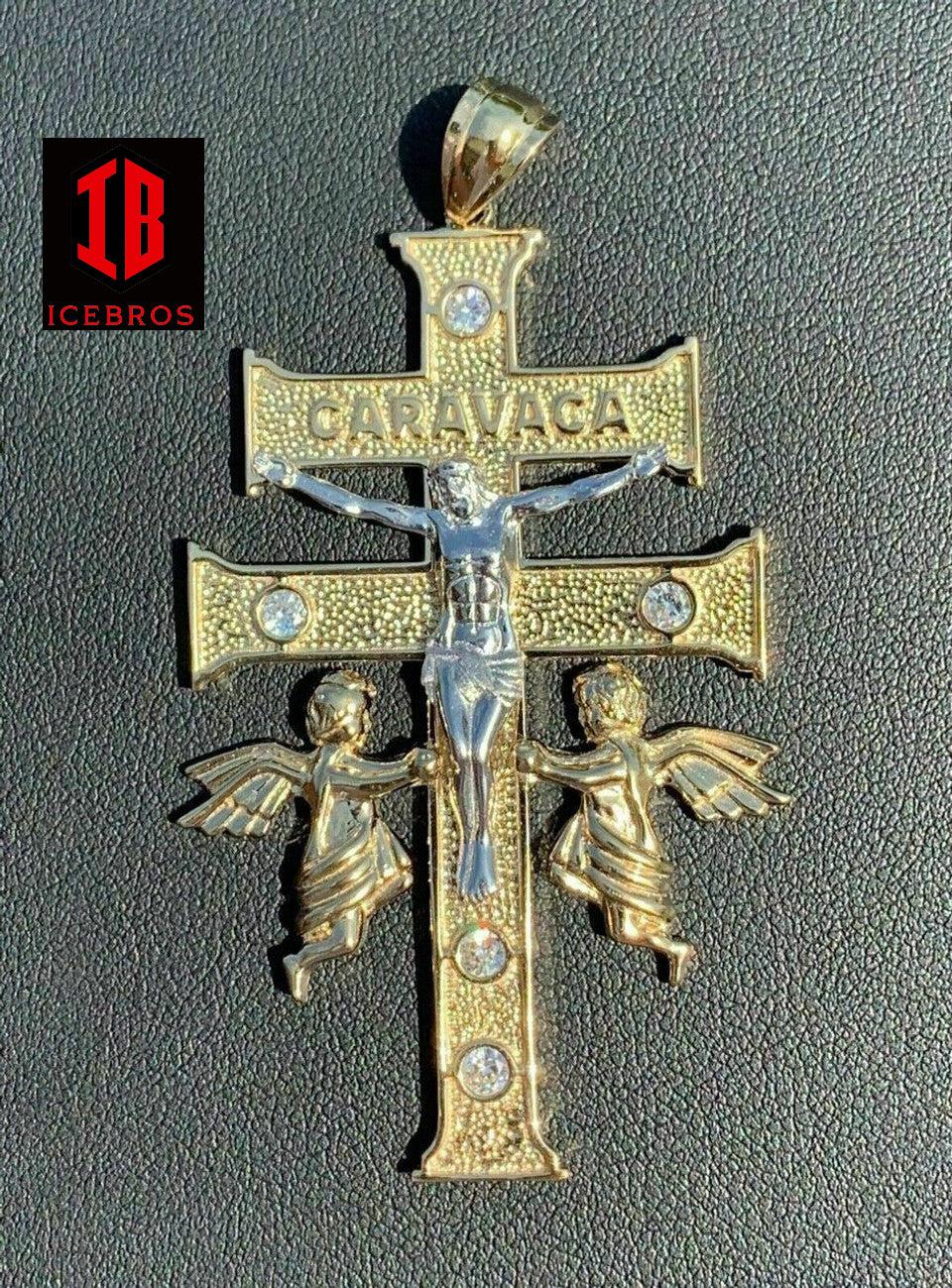 925 Sterling Silver Large Cruz De Caravaca Cross Pendant 2.5inch Plata Necklace