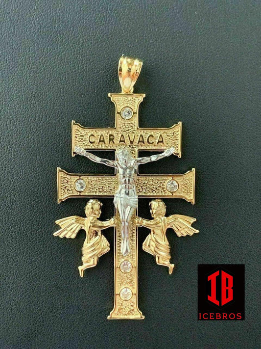 925 Sterling Silver Large Cruz De Caravaca Cross Pendant 2.5inch Plata Necklace