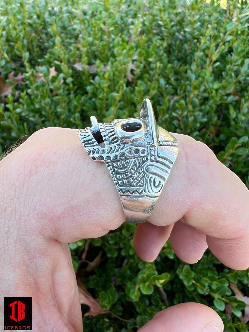 925 Sterling Silver Punk Gothic Skull Smoking Cigar Joint Ring