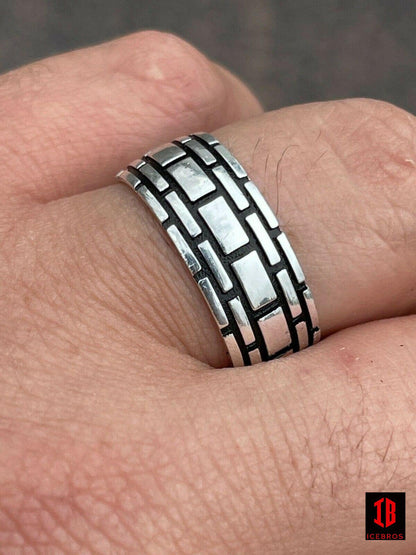 Men's Vermeil Ring 925 Sterling Silver Black Rhodium Oxidized Wedding Ring Band