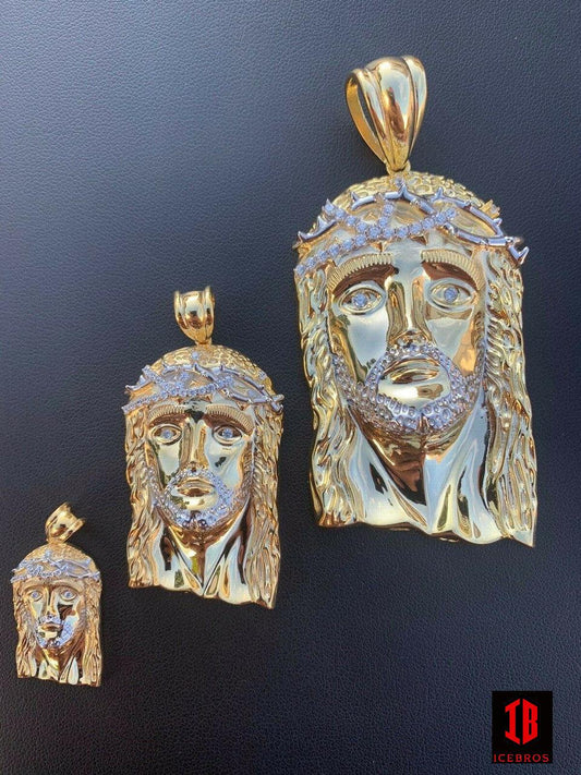 14K Gold + 925 Silver Vermeil Italy Jesus Piece Charm Pendant