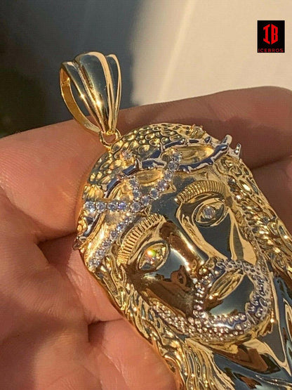 14K Gold + 925 Silver Vermeil Italy Jesus Piece Charm Pendant