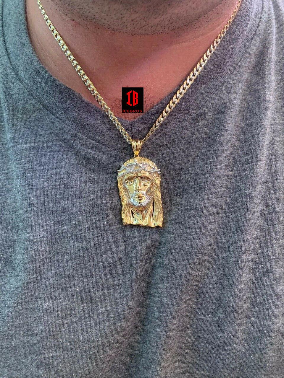 14K Gold + 925 Silver Vermeil Italy Jesus Piece Charm Pendant