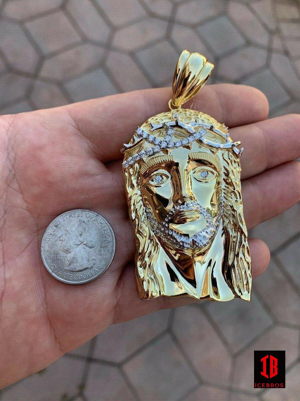 14K Gold + 925 Silver Vermeil Italy Jesus Piece Charm Pendant