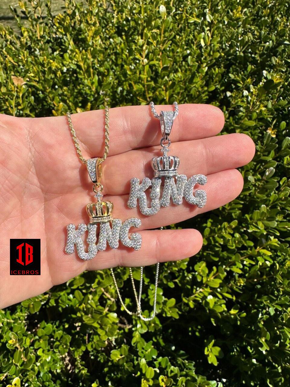 Crown Moissanite 925 Sterling Silver Hip Hop King With CrownBail Iced Necklace