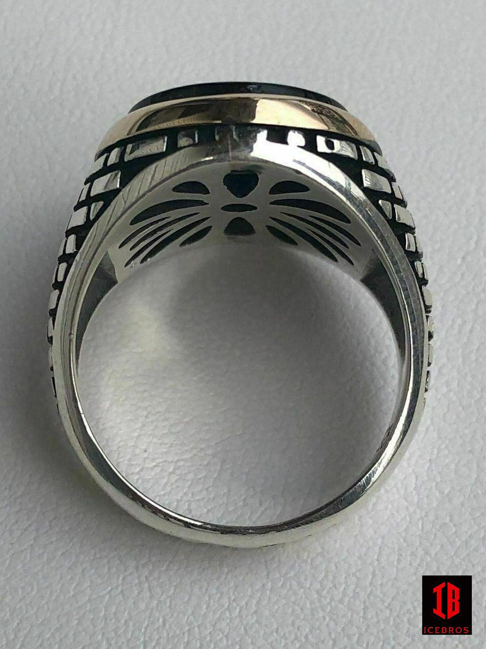 925 Sterling Silver Black Onyx Ring Men's LARGE