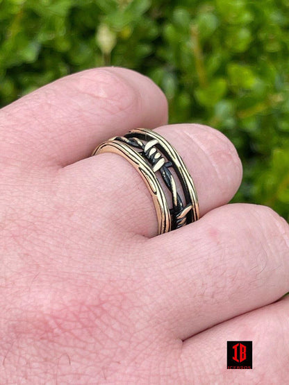 Barbed Wired Solid 925 Sterling Silver & Black Oxidized Plain Rings