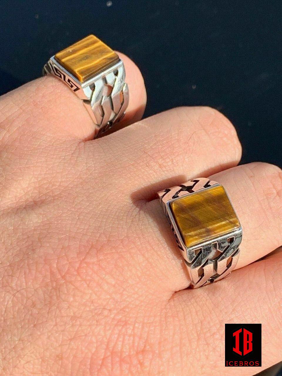 925 Vermeil Sterling Silver Tiger's Eye Ring