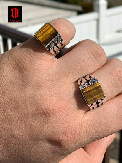 925 Vermeil Sterling Silver Tiger's Eye Ring