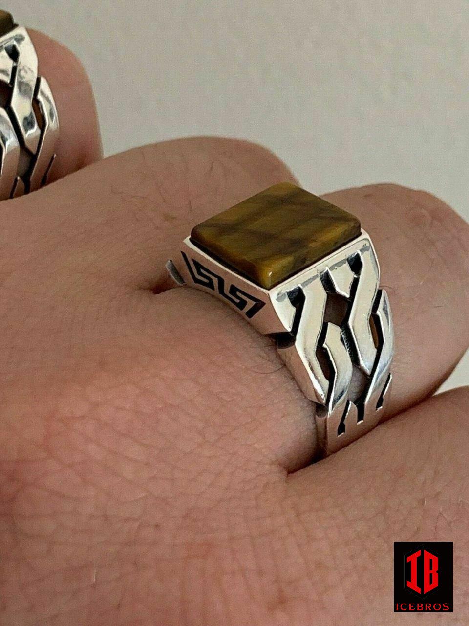 925 Vermeil Sterling Silver Tiger's Eye Ring