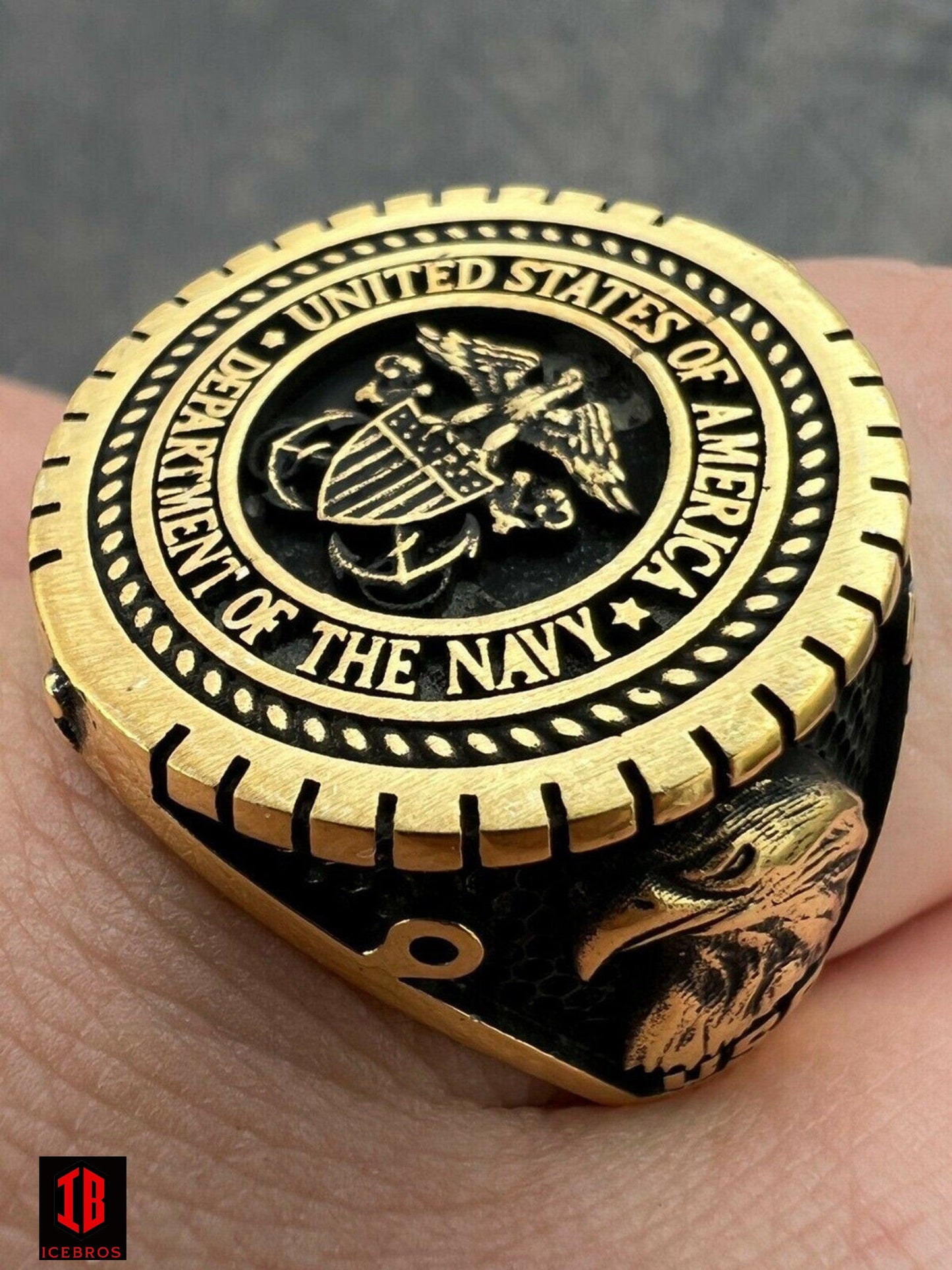 925 Sterling Silver US Navy Military Sailor Army Ring