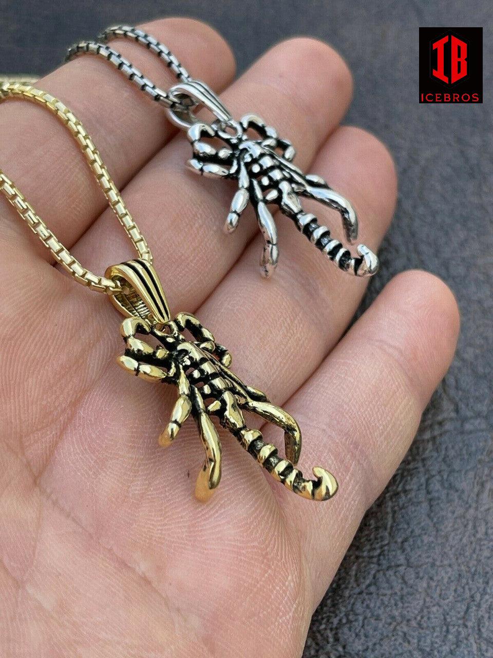 18K Vermeil 925 Sterling Silver Scorpion Pendant Gold Necklace Scorpio Charm