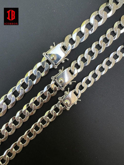 Flat ITALY Curb Cuban Link Necklace Rose Gold Over 925 Sterling Silver Sleek Boxed Clasp