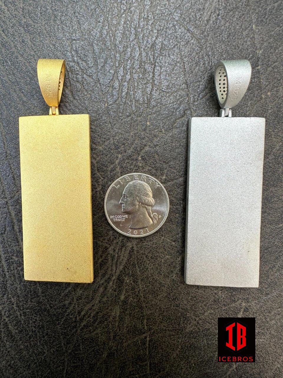 Moissanite $100 Dollar Bill 925 Silver/Gold Plated Iced Benjamin Franklin