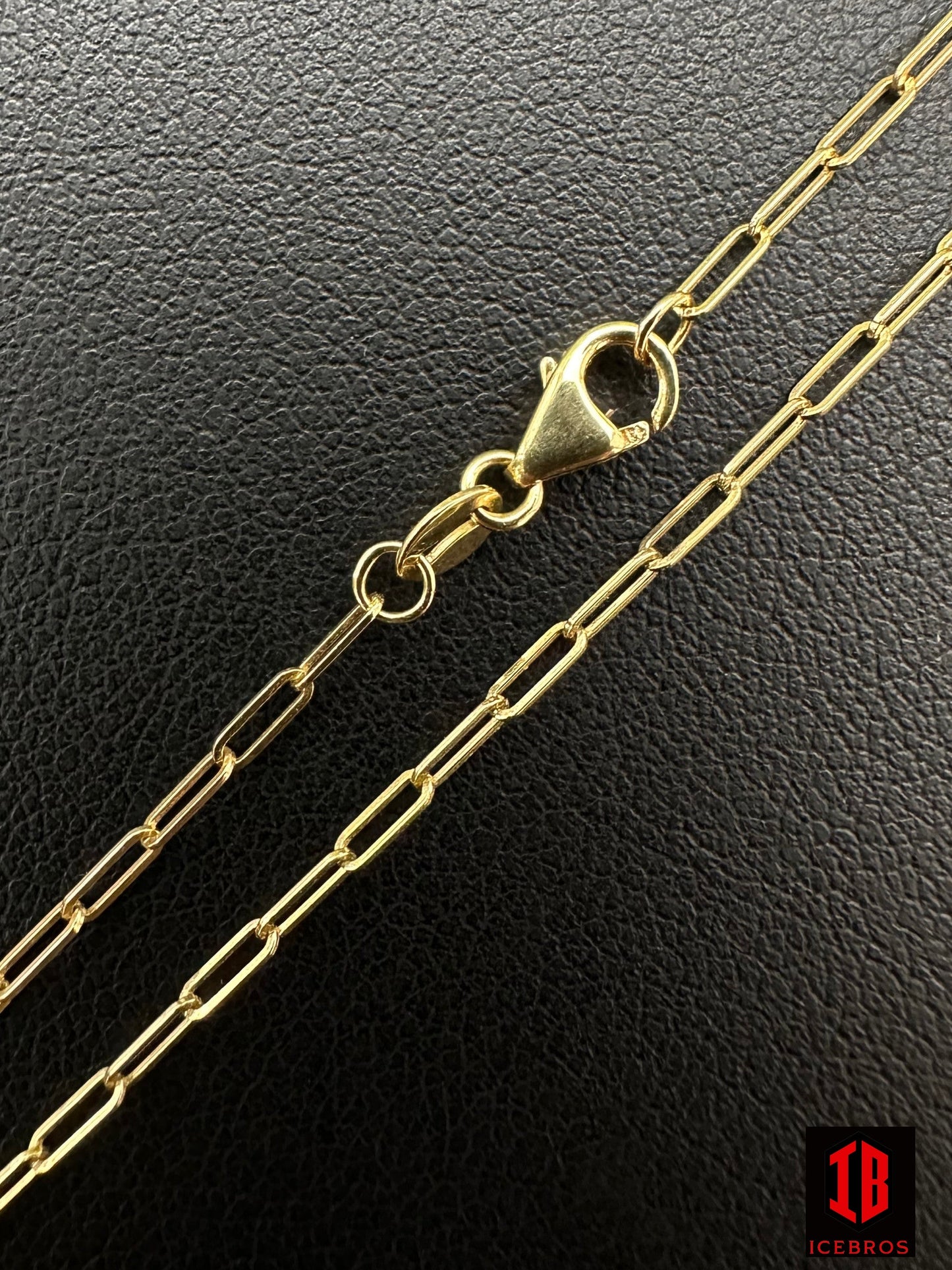 Women's 14k Solid Yellow Gold Paperclip Rolo Chain 1.5mm Chain 16"-24" For Ladies