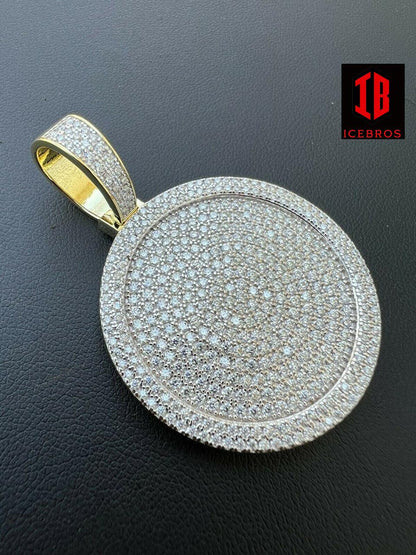MOISSANITE Dog Tag Out Iced Round Hip Hop Pendant Necklace Passes Diamond Tester