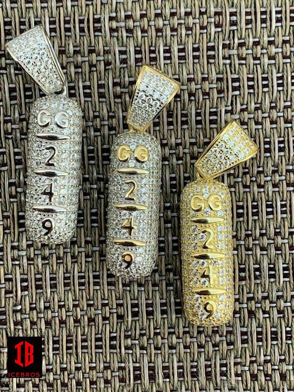 925 Silver 14k Gold Plated Zanny Pill Bar Pendant Necklace Lil Xan GG 249