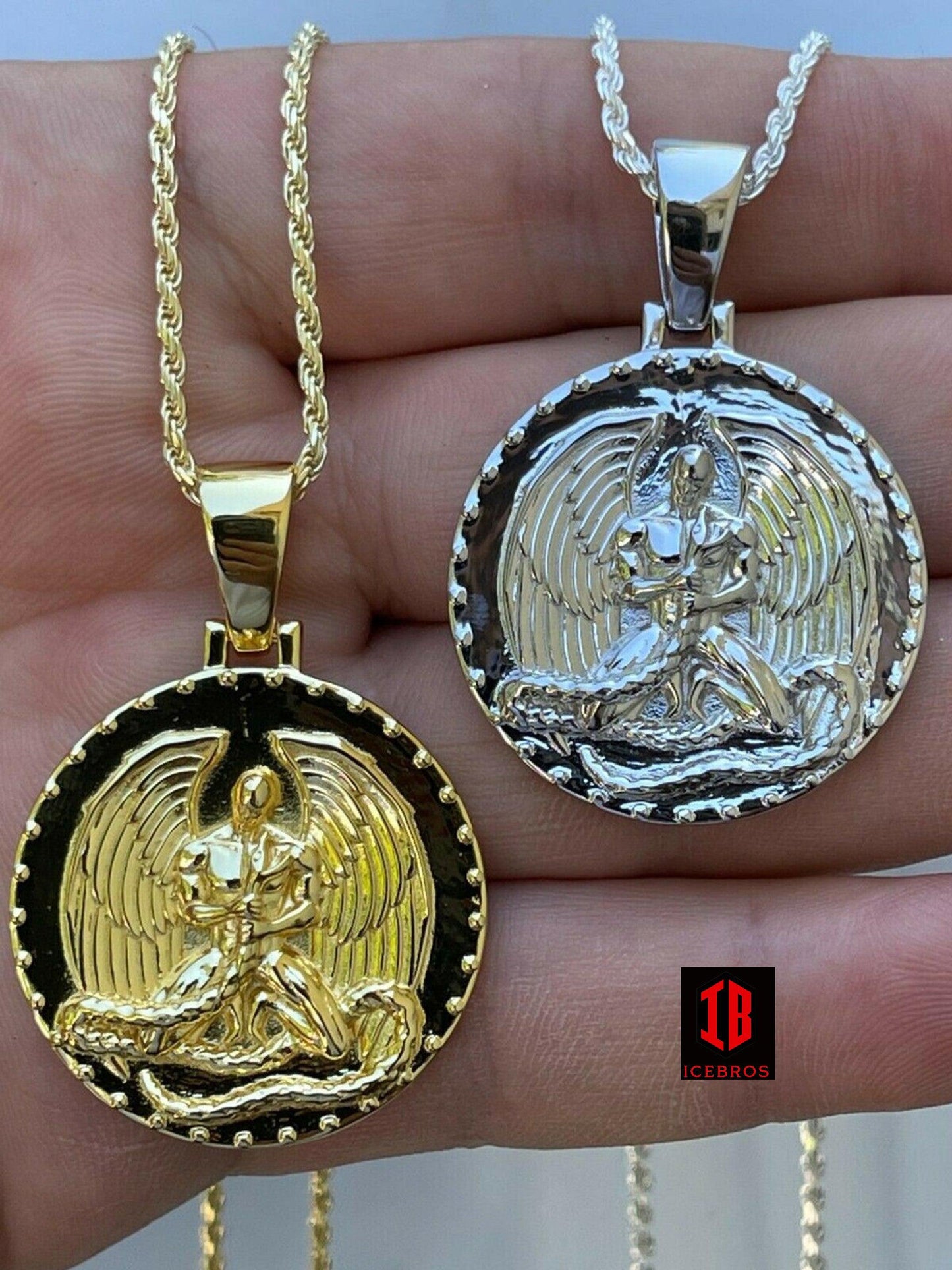 925 Silver Gold Euphanasia Tupac 2Pac Pendant Medallion Necklace Charm