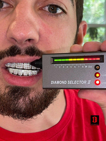 10k 14k MOISSANITE GRILLZ Passes Diamond Test Teeth Top & Bottom Hip Hop 925 Silver Iced