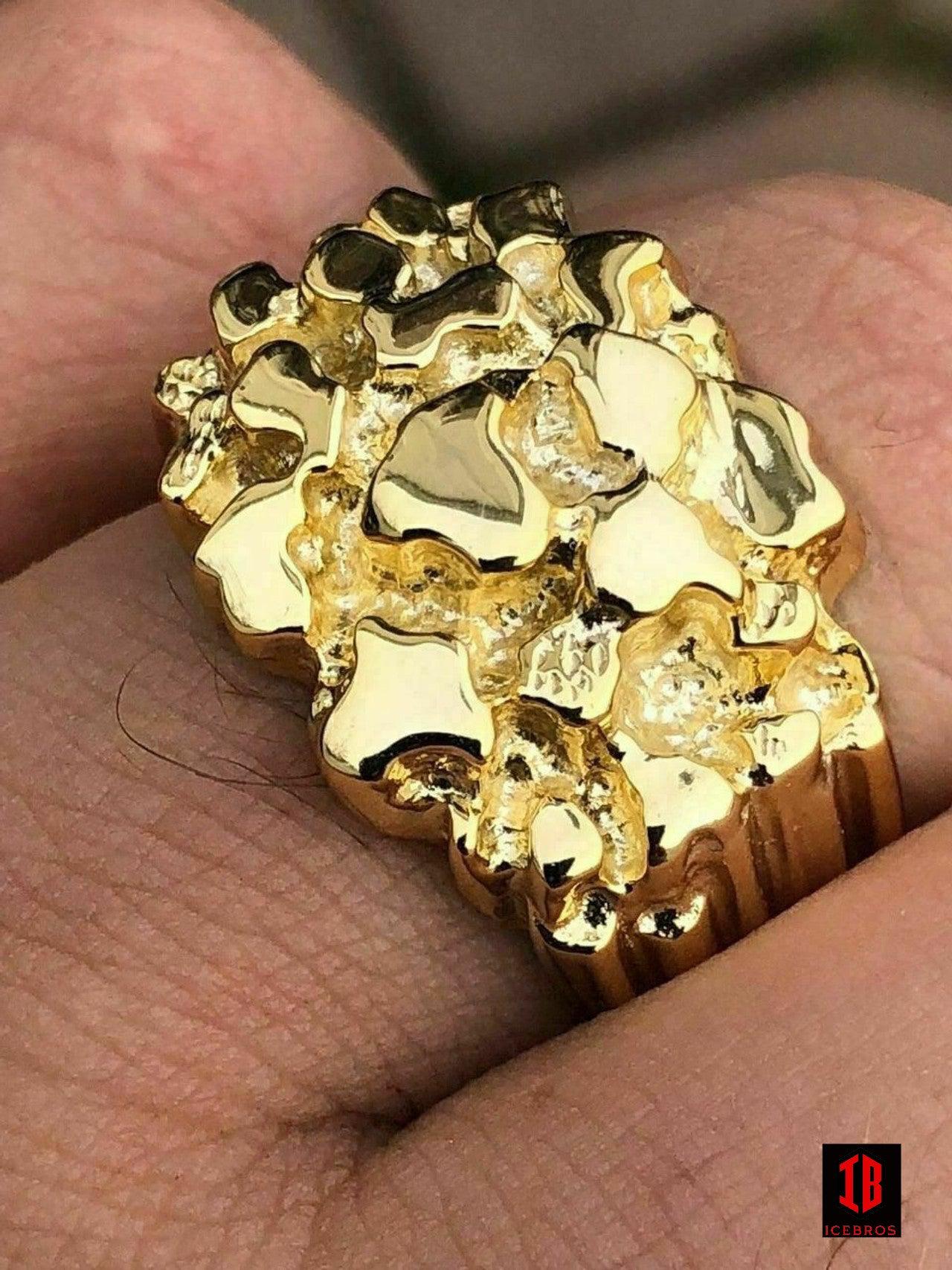 Solid gold hot sale nugget ring