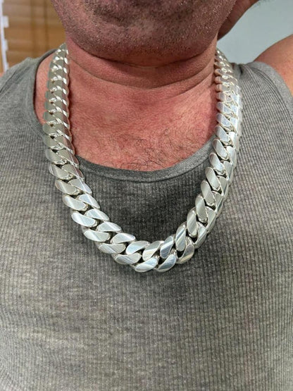 Handmade Tight Link Miami Cuban Chains In 999 Silver - MADE TO ORDER In 1-2 Weeks