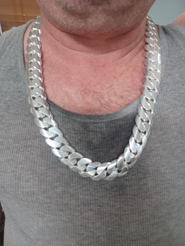 Handmade Tight Link Miami Cuban Chains In 999 Silver - MADE TO ORDER In 1-2 Weeks