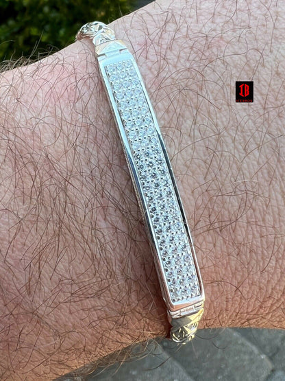 Men Presidential ID Bracelet 14k Gold Vermeil 925 Silver Iced Diamond Hip Hop