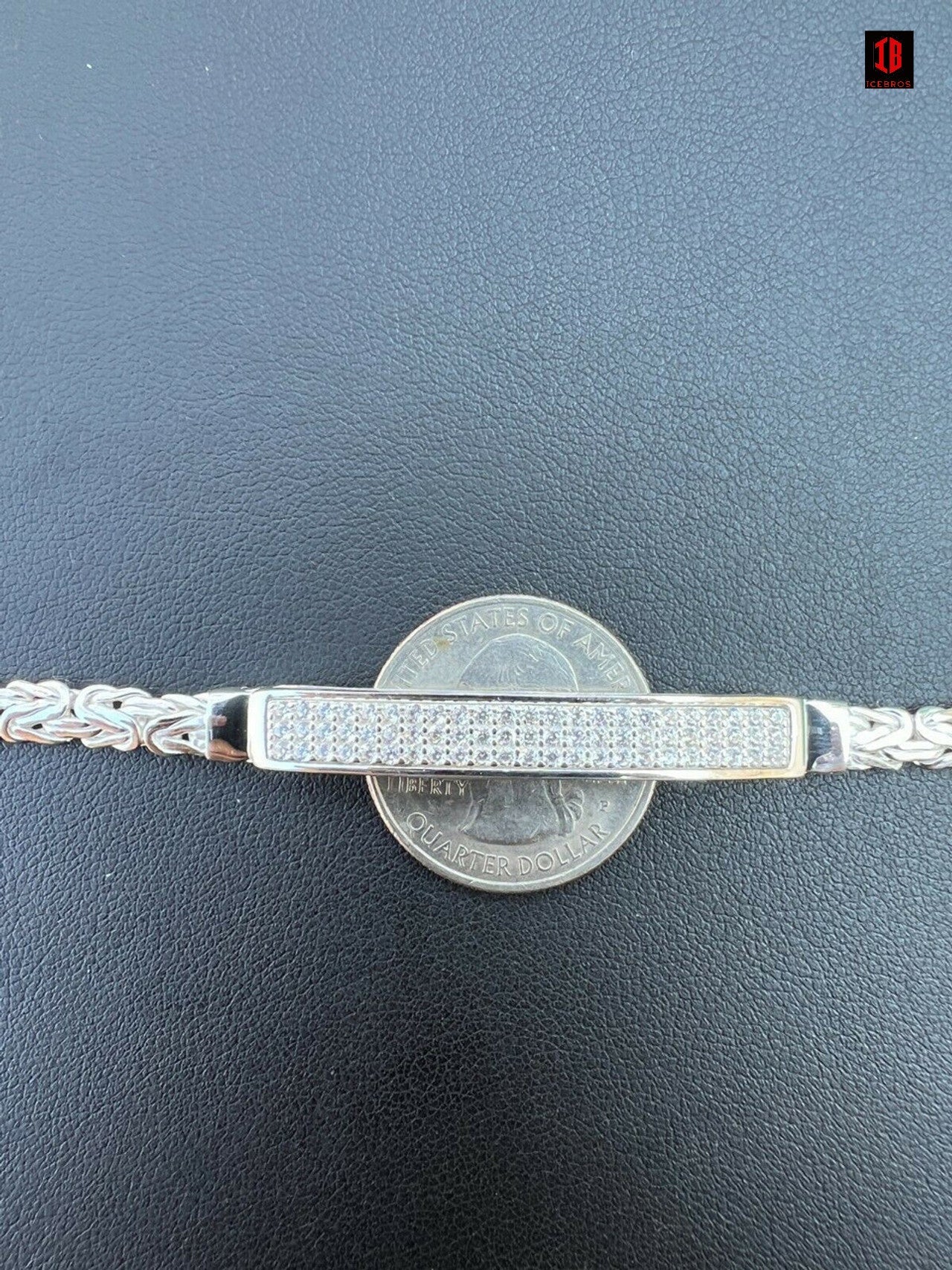 Men Presidential ID Bracelet 14k Gold Vermeil 925 Silver Iced Diamond Hip Hop