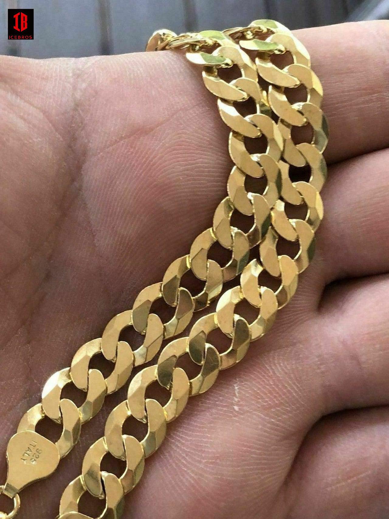 14K Men's Solid Yellow Gold Miami Cuban Link Bracelet 11.5MM-8 in. -  Walmart.com