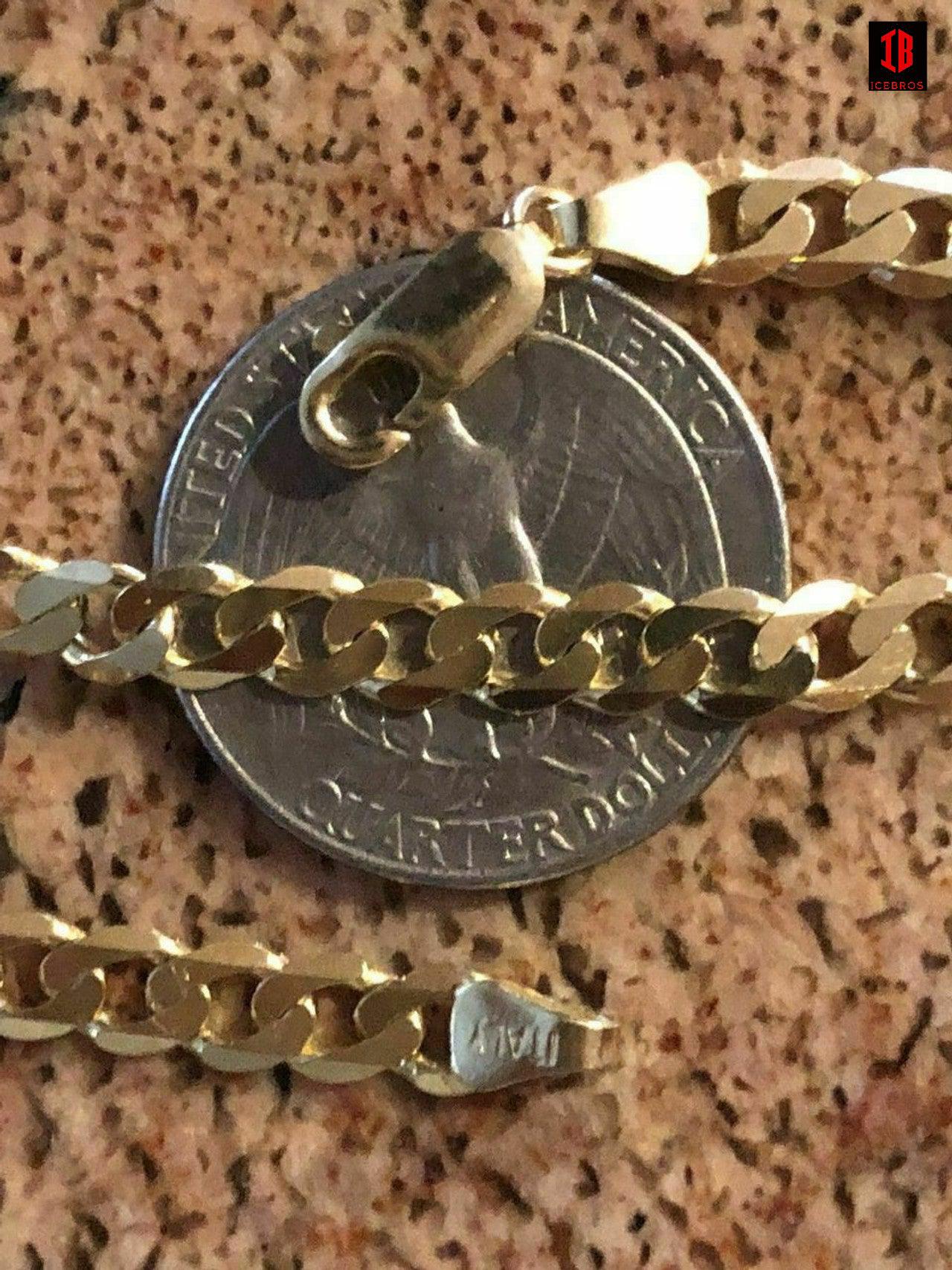14k Gold Vermeil Over 925 Sterling Silver Miami Cuban Curb Link Bracelet Made In Italy