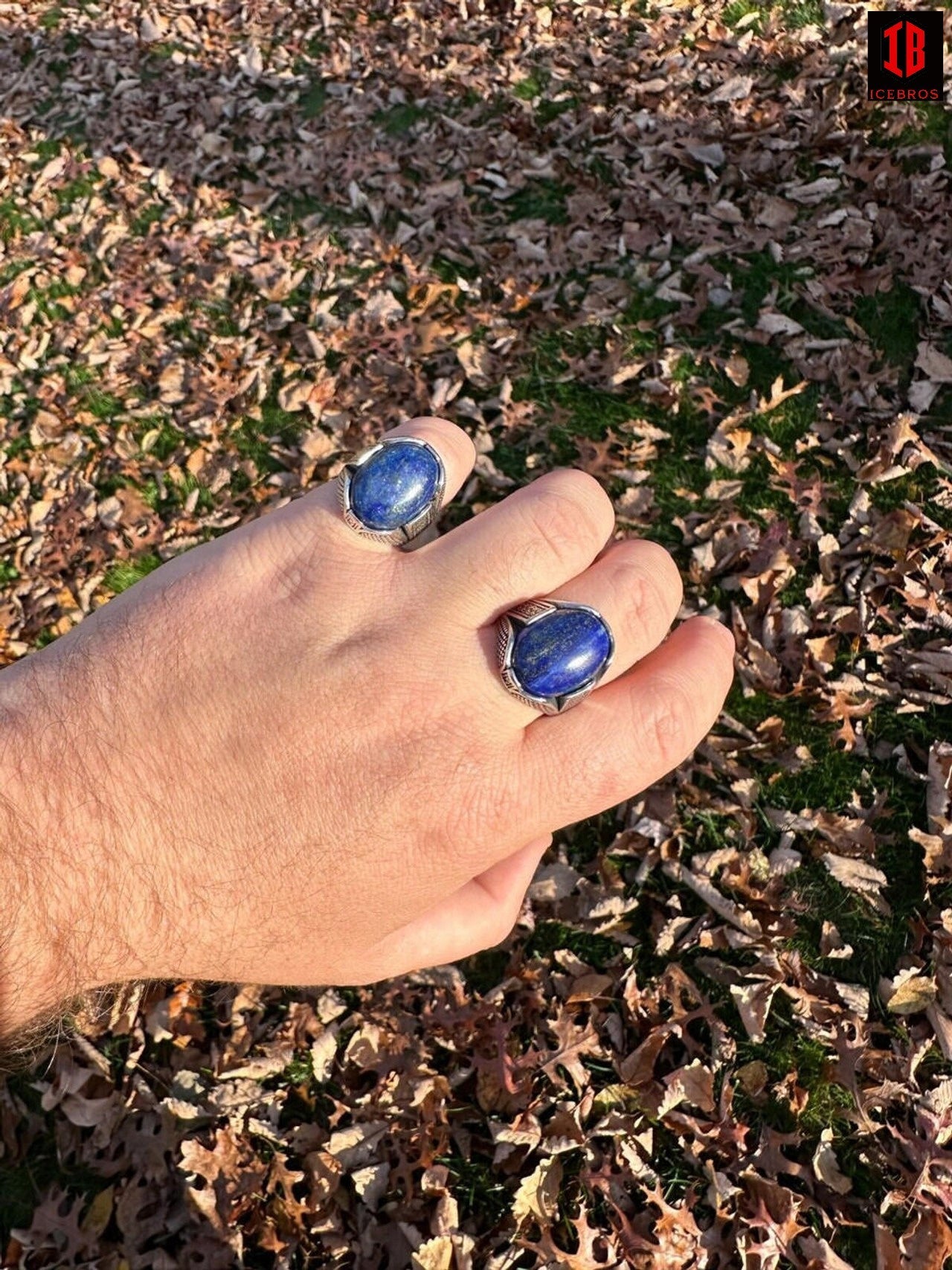 Mens Real Solid 925 Sterling Silver Blue Lapis Lazuli Gemstone Ring Sizes 6-13