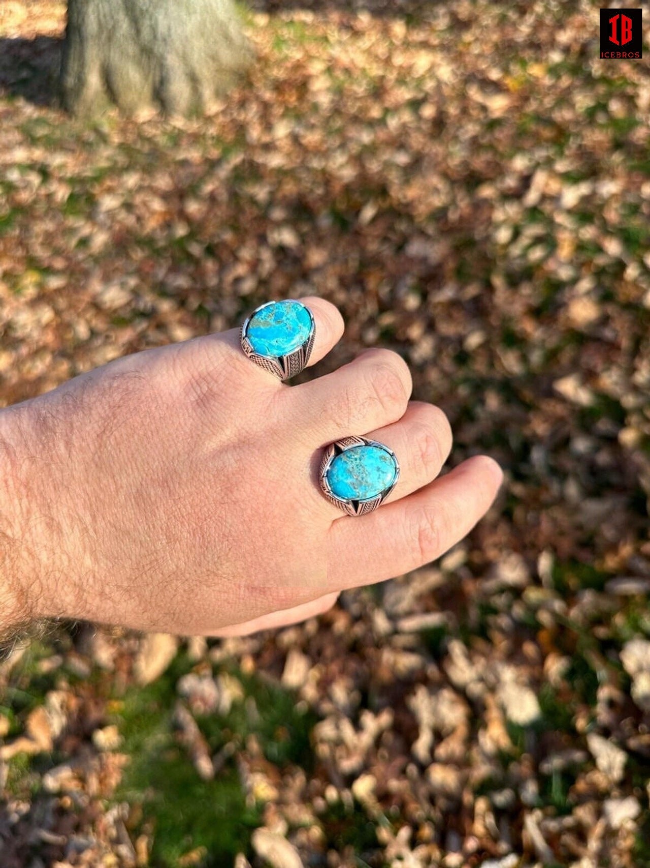 Genuine Sky Blue Turquoise Oval Gemstone Ring Solid 925 Sterling Silver Ring