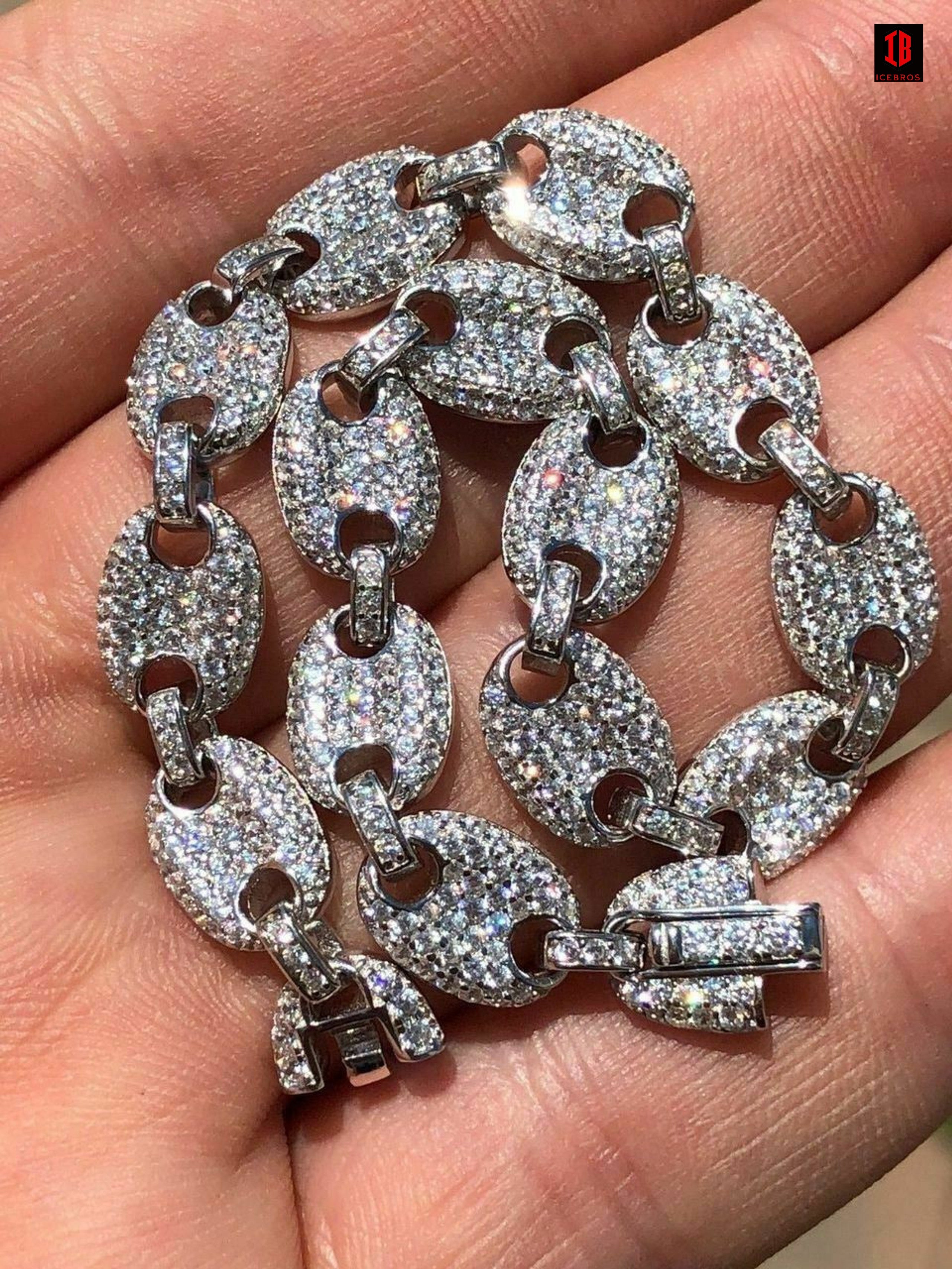 Men's Women's 8mm Gucci Link Bracelet Solid 925 Sterling Silver