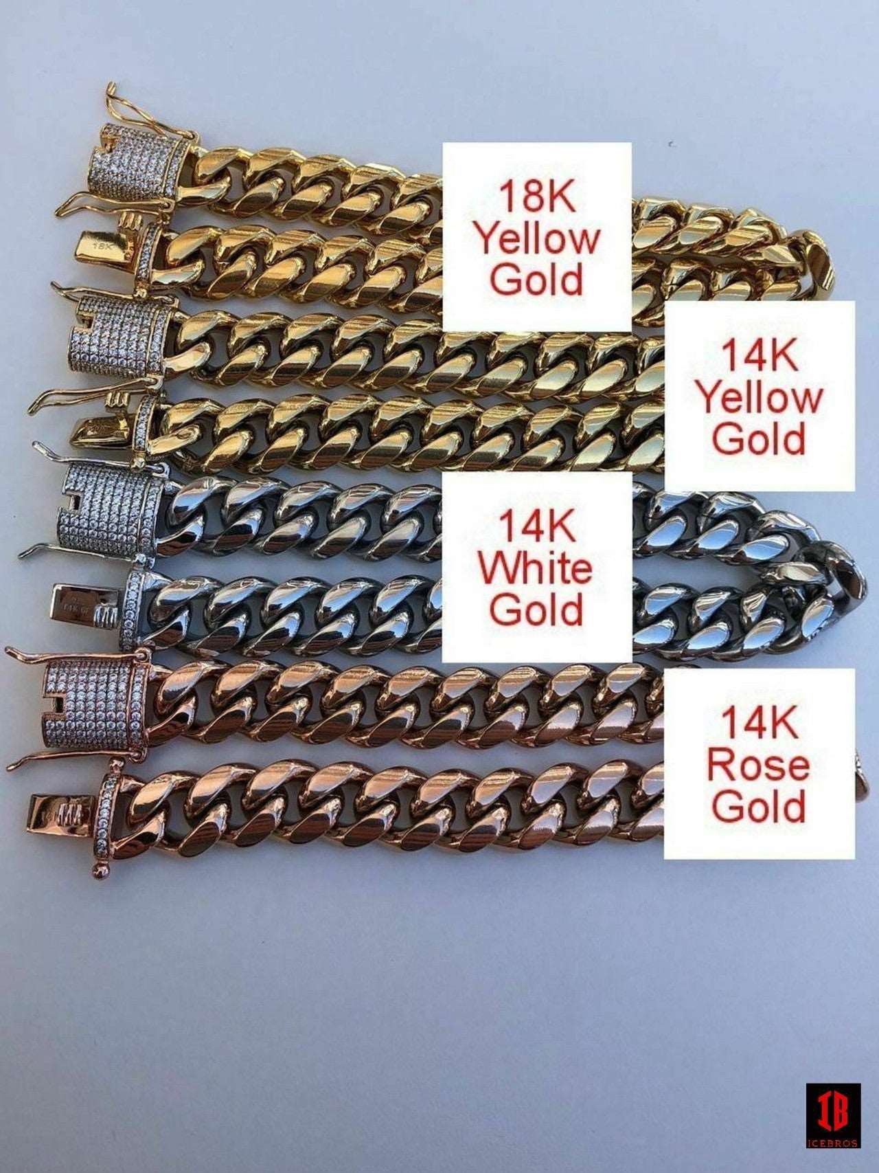 (12MM) Miami Cuban Link Bracelet 1ct Diamond Clasp 14k 18k Gold Plated Stainless Steel