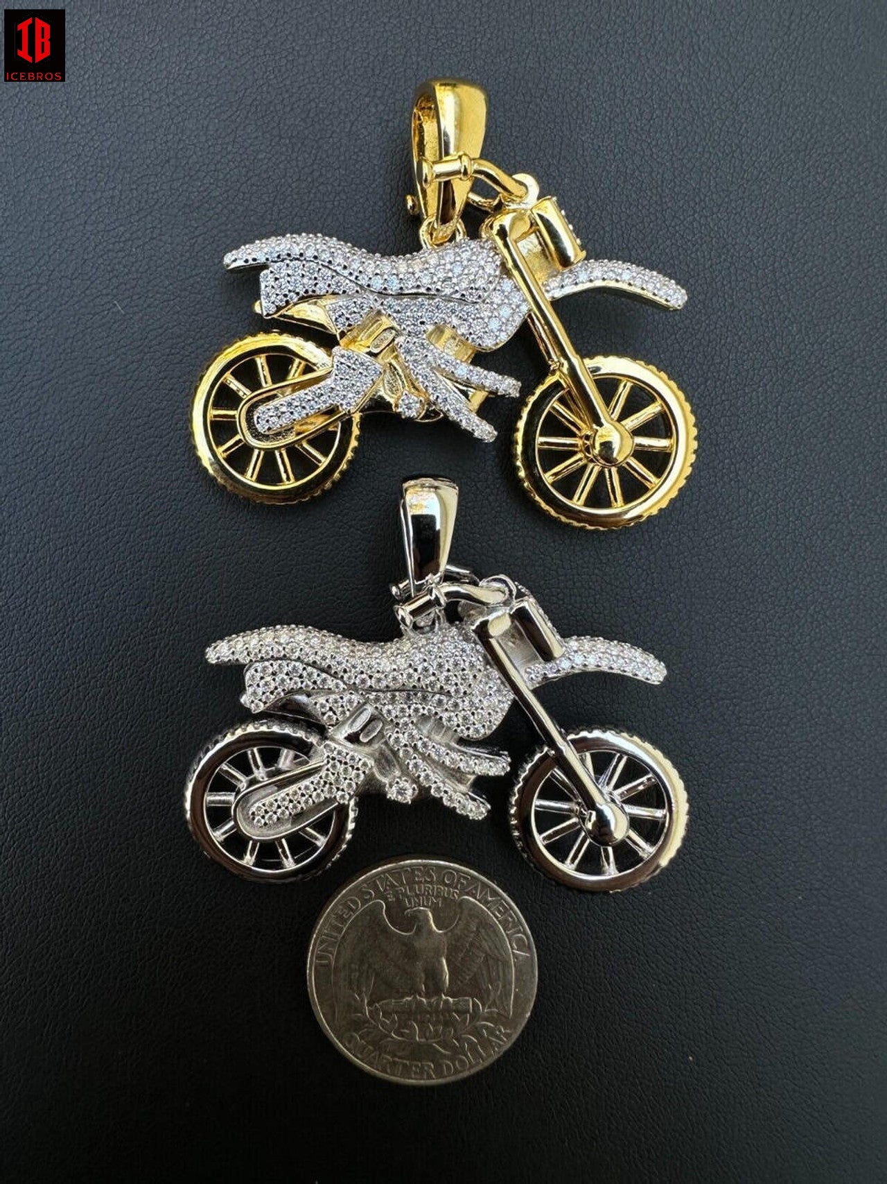 two DIfferent Variant Of Motorcycle Dirt Bike Pendent Necklace