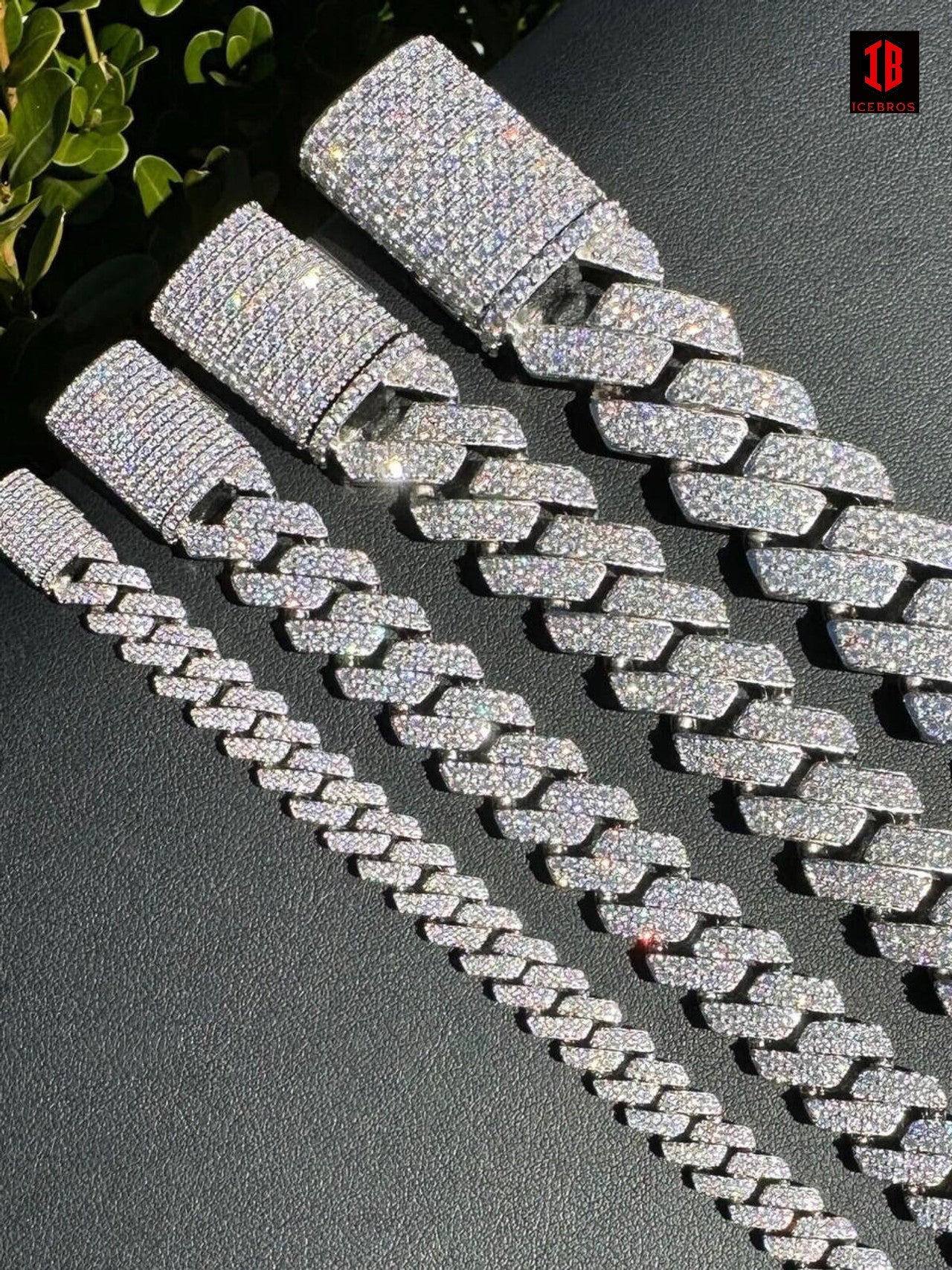 White Gold Iced out Prong Miami Cuban Link Bracelet Diamond Moissanite 925 Sterling Silver Bracelet