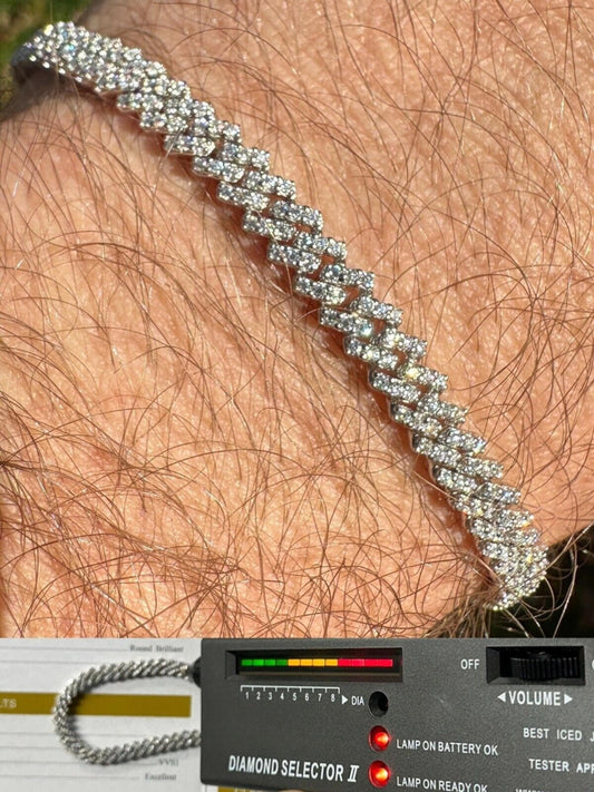 5mm White Gold Miami Prong Cuban Link Bracelet