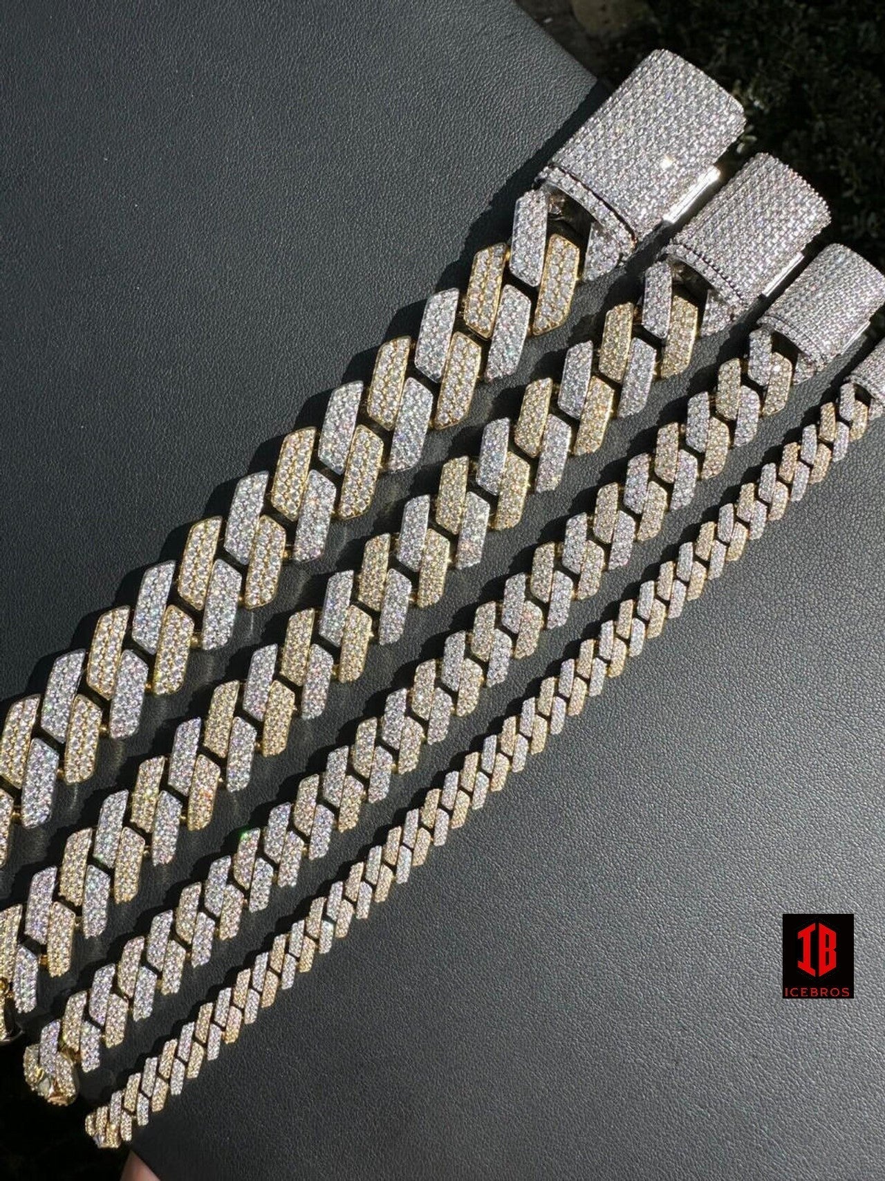 White Gold Iced out Prong Miami Cuban Link Bracelet Diamond Moissanite 925 Sterling Silver Bracelet