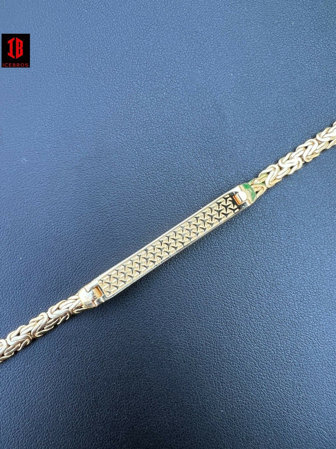 Men Presidential ID Bracelet 14k Gold Vermeil 925 Silver Iced Diamond Hip Hop