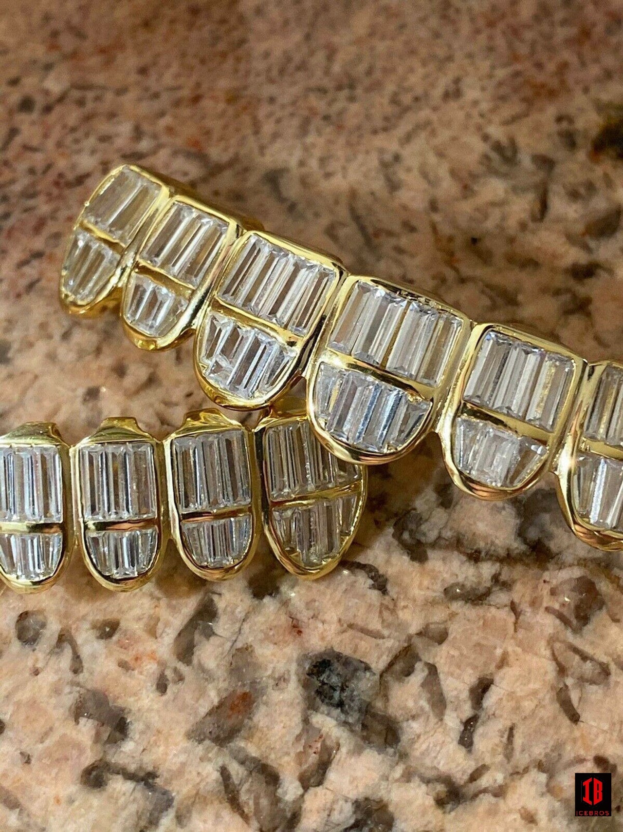 25 Silver White Gold Filled Baguette Diamond GRILLZ Teeth All Grills
