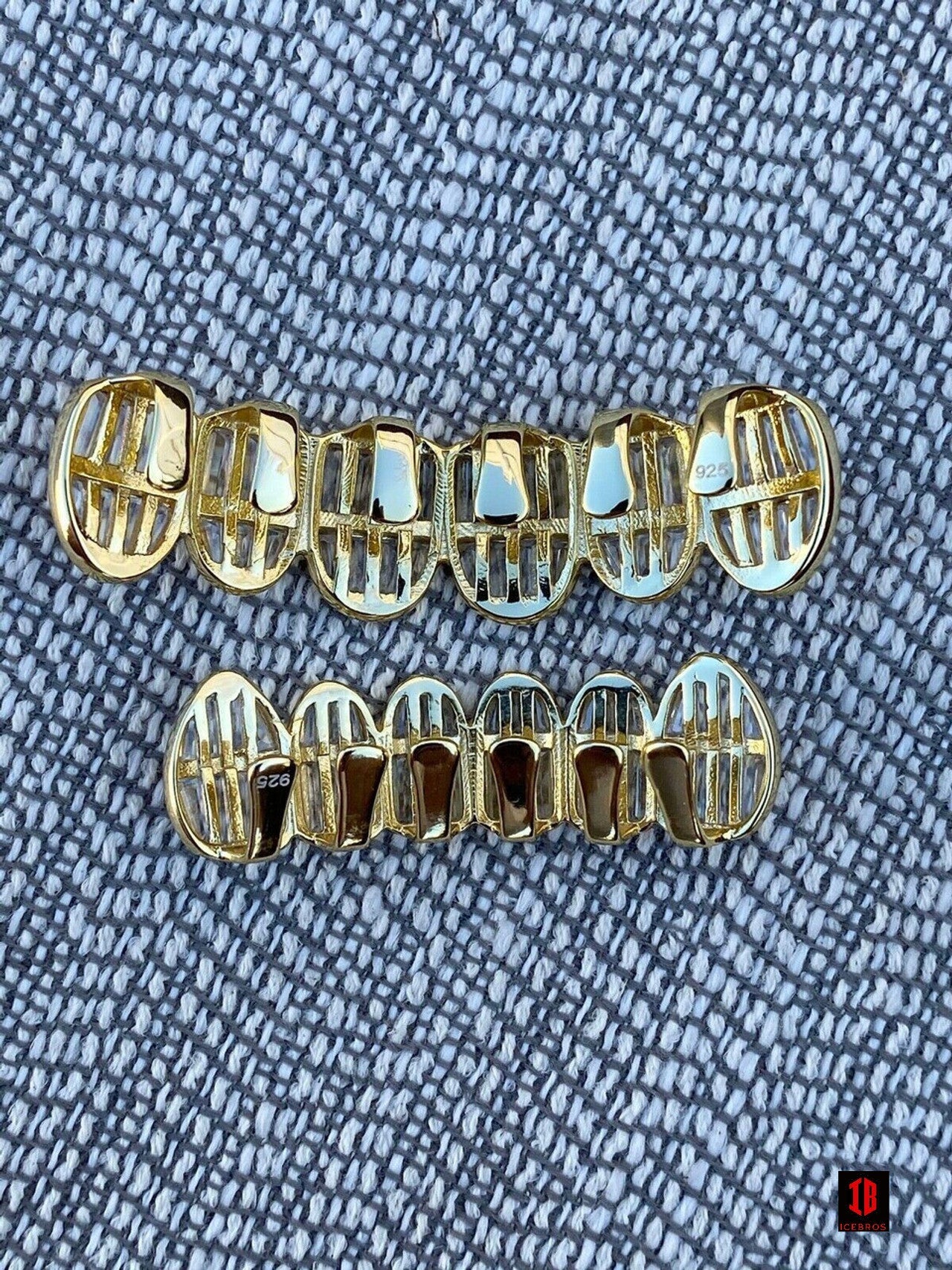 925 Silver 14k Gold Filled Baguette Diamond GRILLZ Teeth All Grills