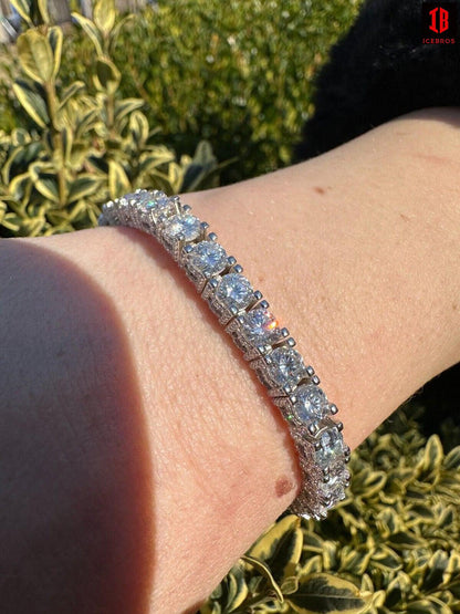 5mm 14k Gold Moissanite Diamond Tennis Bracelet 925 Sterling Silver Iced out Bracelet