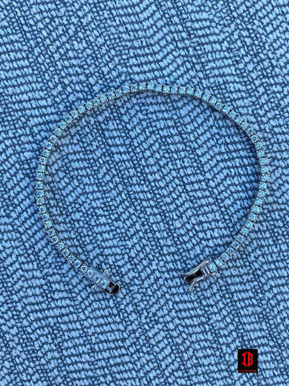 2mm 14k Gold Moissanite Diamond Micro Tennis Chain Bracelet 925 Sterling Silver Bracelet