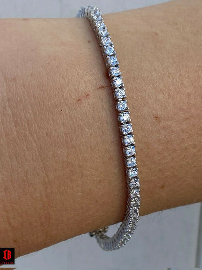 2mm White Gold Micro Tennis Bracelet 