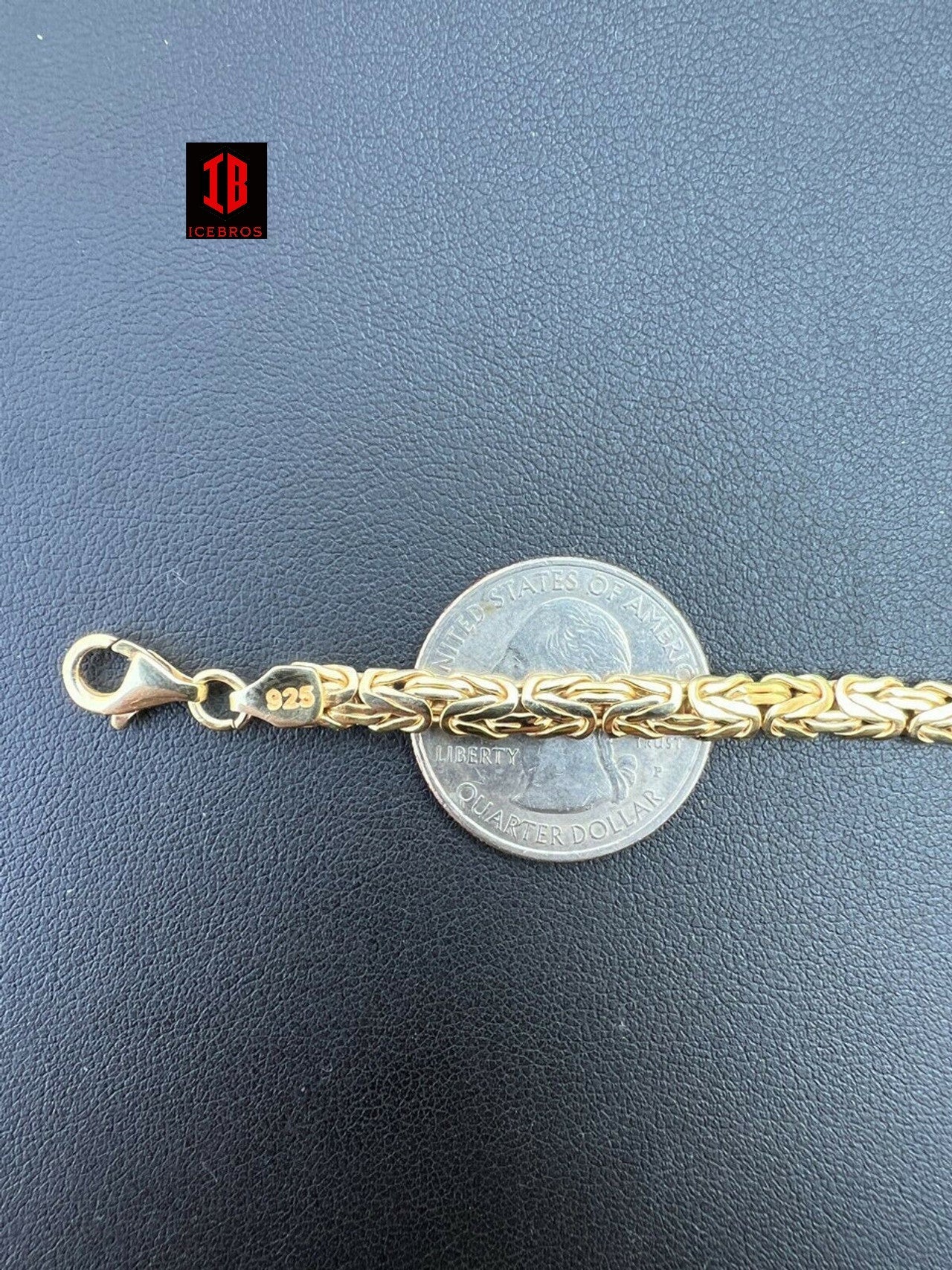 Men Presidential ID Bracelet 14k Gold Vermeil 925 Silver Iced Diamond Hip Hop